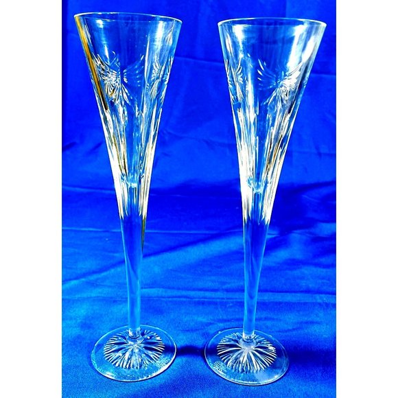 WATERFORD Times Square Anniversary 2013 Champagne Flutes LET THERE BE PEACE Dove - Picture 3 of 9